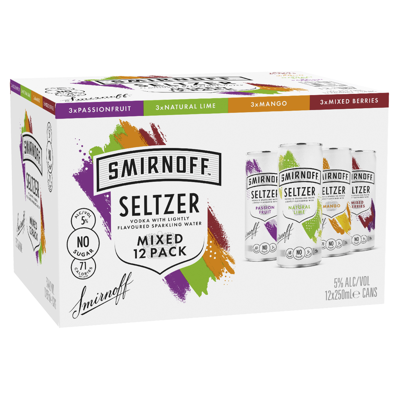 SMIRNOFF SELTZER MIXED 250ML CANS Liquor Warehouse Torquay