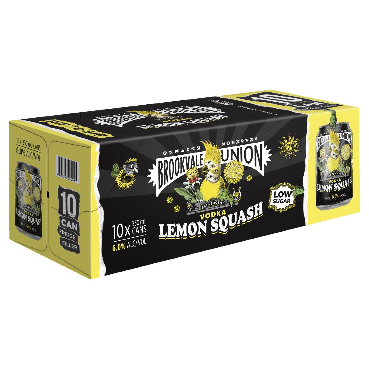 BROOKVALE UNION VODKA & LEMON SQUASH 330MML CANS Rebel Mates