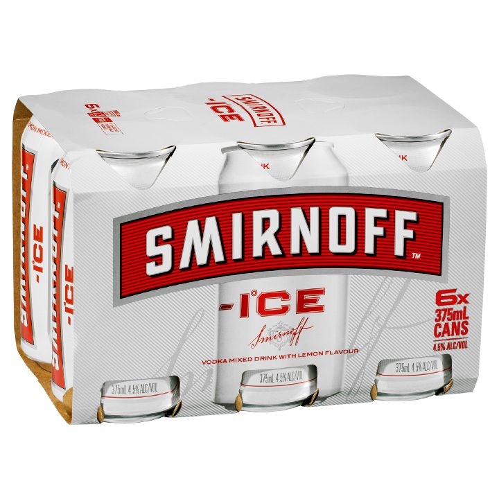 Ninnoff Ice Red SMIRNOFF ICE RED 4.5% 375ML CANS - Cheers Liquor - Hervey Bay