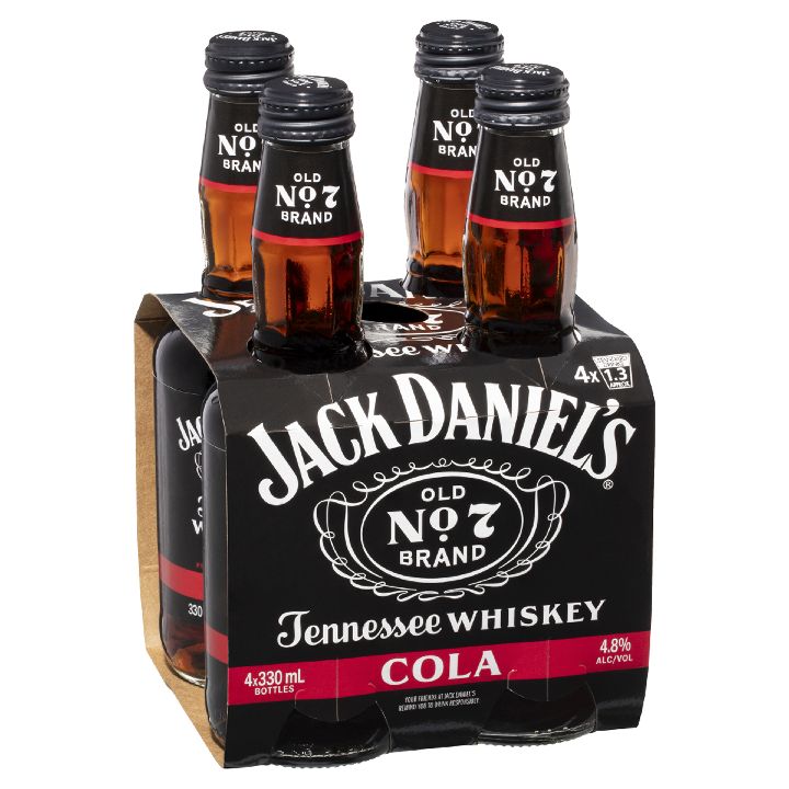 JACK DANIEL'S & COLA 330ML BOTTLES Liquor Warehouse Torquay